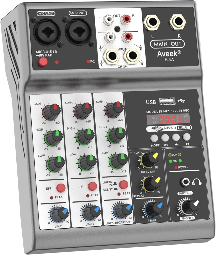 Mesa de mezclas DJ 4 Canales Aveek opiniones